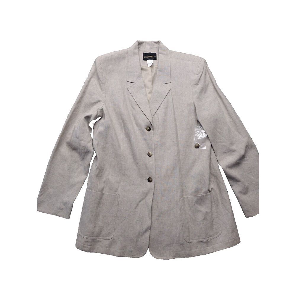 Vintage Academia Style Linen Blend Blazer Oversized Boyfriend Fit SZ 20 NOS 90's